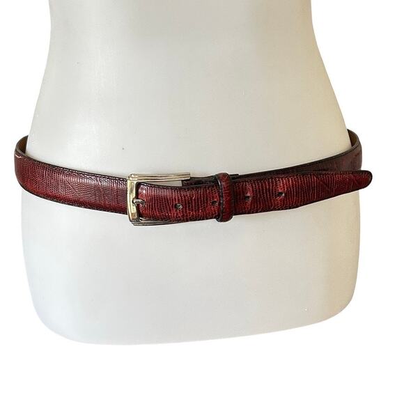 Vintage Brighton Embossed Lizard-Print Belt main image 4